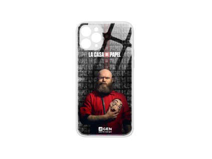 Apple iPhone 11 Pro Max (6.5), egyedi 4Gen fehér üvegtok Nagy Pénzrablás Helsinki