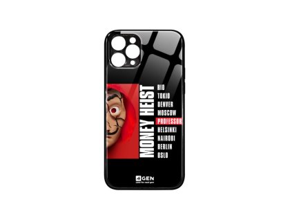 Apple iPhone 11 Pro Max (6.5), egyedi 4Gen fekete üvegtok, Nagy Pénzrablás 01