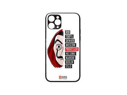 Apple iPhone 11 Pro Max (6.5), egyedi 4Gen fekete üvegtok, Nagy Pénzrablás 04