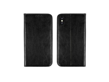 Samsung Galaxy A12 (A125), Book Special oldalra nyíló flip tok (eredeti olasz bőr), fekete