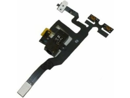 Apple iPhone 4s, gyári headset csatlakozós, mikrofonos hangerő és némító gombos átvezető fólia (Flex, szalagkábel), fekete