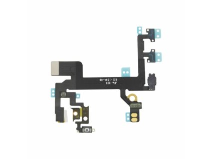 Apple iPhone 5s, gyári bekapcsoló (On/Off), hangerő és némító gombos átvezető fólia, mikrofonnal és vakuval (Flex, szalagkábel)