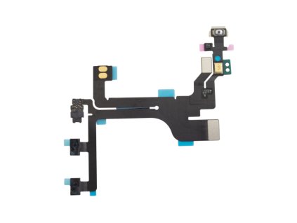 Apple iPhone 5c, gyári bekapcsoló (On/Off), hangerő és némító gombos átvezető fólia, mikrofonnal és vakuval (Flex, szalagkábel)