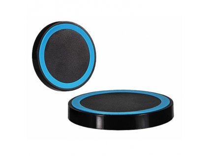 Wireless, vezeték nélküli kerek asztali töltő, fekete-kék