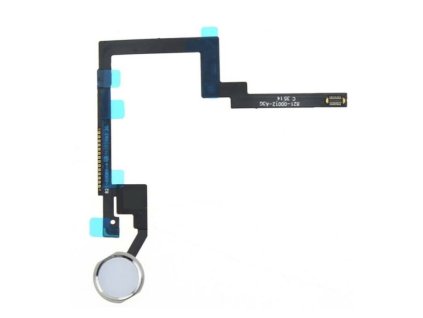 Apple iPad mini 3, gyári típusú home gombos átvezető fólia (Flex, szalagkábel), fehér-ezüst