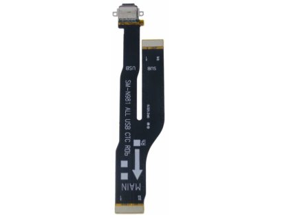 Samsung Galaxy Note 20 (N980), gyári típusú alaplap és alsó panel, töltőcsatlakozós (Type-C) átvezető fólia (Flex, szalagkábel)