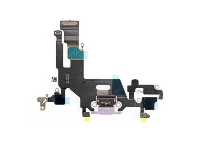Apple iPhone 11, (6.1), gyári töltőcsatlakozós és mikrofonos átvezető fólia (Flex, szalagkábel), lila