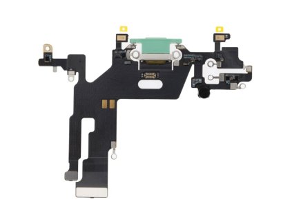 Apple iPhone 11, (6.1), gyári töltőcsatlakozós és mikrofonos átvezető fólia (Flex, szalagkábel), zöld
