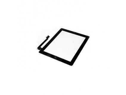 Apple iPad 3, Apple iPad 4, gyári típusú típusú érintőpanel (külső-, belső home gombbal, ragasztóval), fekete