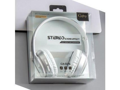 GJBY bluetooth fejhallgató, headset (CA-026), fehér