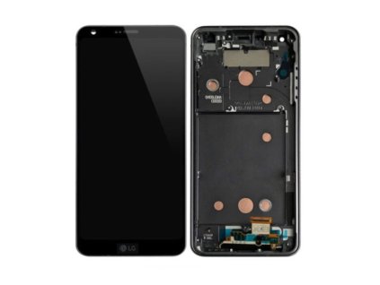 LG G6, (H870, H871, H872, H873, H870K), gyári típusú LCD kijelző érintőpanellel és kerettel, fekete