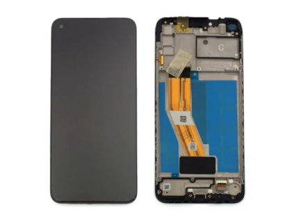 Samsung Galaxy A11 (A115), eredeti, gyári LCD kijelző érintőpanellel és kerettel (GH82-20322A), fekete