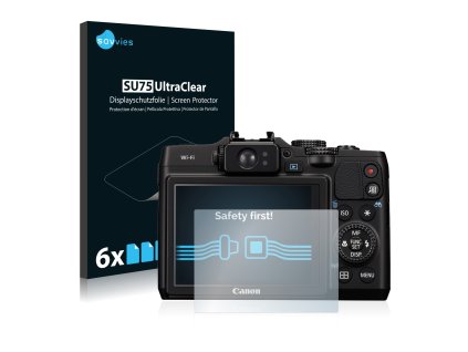 Canon PowerShot G16 típusú fényképezőhöz 6db-os Savvies SU75 kijelzőfólia