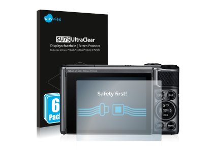Canon PowerShot SX730 HS típusú fényképezőhöz 6db-os Savvies SU75 kijelzőfólia