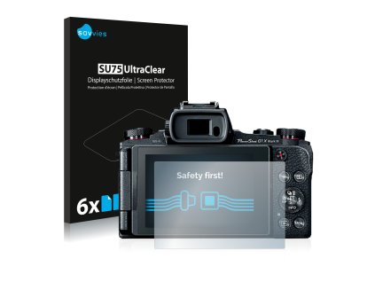 Canon PowerShot G1 X Mark III típusú fényképezőhöz 6db-os Savvies SU75 kijelzőfólia