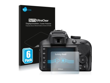 Nikon D3400 típusú fényképezőhöz 6db-os Savvies SU75 kijelzőfólia