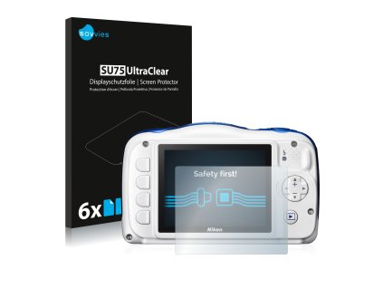 Nikon Coolpix W100 típusú fényképezőhöz 6db-os Savvies SU75 kijelzőfólia