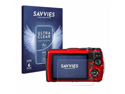 Olympus Tough TG-6 típusú fényképezőhöz 6db-os Savvies SU75 kijelzőfólia