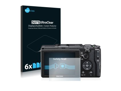 Ricoh GR II 2015 típusú fényképezőhöz 6db-os Savvies SU75 kijelzőfólia