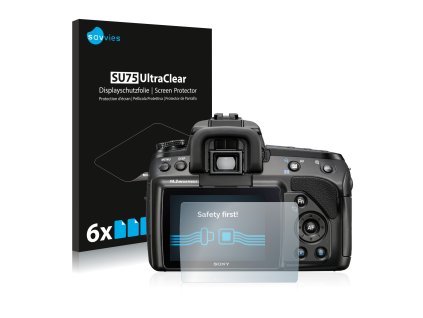 Sony Alpha 450 típusú fényképezőhöz 6db-os Savvies SU75 kijelzőfólia