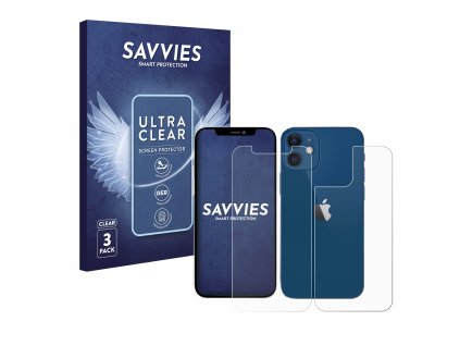 Apple iPhone 12 (Előlapi + Hátlapi) típusú telefonhoz 6db-os Savvies SU75 kijelzőfólia