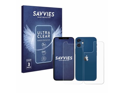 Apple iPhone 12 mini (Előlapi + Hátlapi) típusú telefonhoz 6db-os Savvies SU75 kijelzőfólia