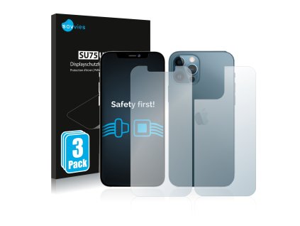 Apple iPhone 12 Pro Max (Előlapi + Hátlapi) típusú telefonhoz 6db-os Savvies SU75 kijelzőfólia