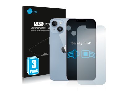 Apple iPhone 14 (Előlapi + Kamera) típusú telefonhoz 6db-os Savvies SU75 kijelzőfólia