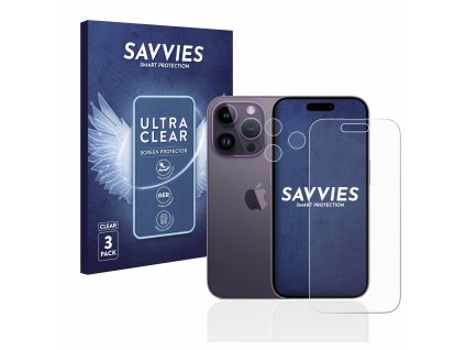 Apple iPhone 14 Pro (Előlapi + Kamera) típusú telefonhoz 6db-os Savvies SU75 kijelzőfólia