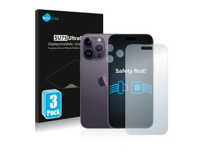 Apple iPhone 14 Pro Max (Előlapi + Kamera) típusú telefonhoz 6db-os Savvies SU75 kijelzőfólia