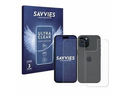 Apple iPhone 15 (Előlapi + Hátlapi) típusú telefonhoz 6db-os Savvies SU75 kijelzőfólia
