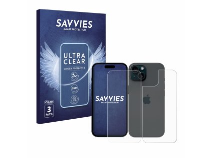Apple iPhone 15 Plus (Előlapi + Hátlapi) típusú telefonhoz 6db-os Savvies SU75 kijelzőfólia