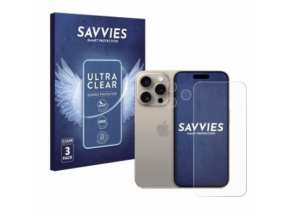 Apple iPhone 15 Pro (Előlapi + Kamera) típusú telefonhoz 6db-os Savvies SU75 kijelzőfólia