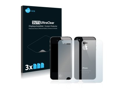 Apple iPhone 4 (Előlapi + Hátlapi) típusú telefonhoz 6db-os Savvies SU75 kijelzőfólia