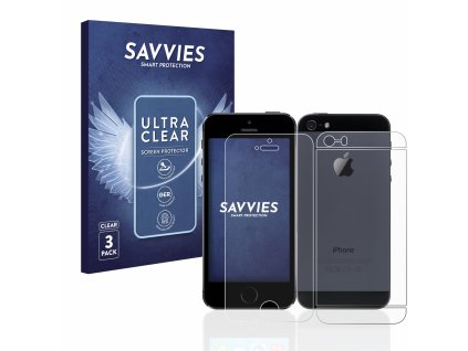 Apple iPhone 5S (Előlapi + Hátlapi) típusú telefonhoz 6db-os Savvies SU75 kijelzőfólia
