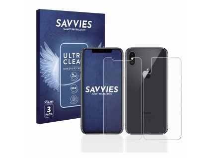 Apple iPhone X (Előlapi + Hátlapi) típusú telefonhoz 6db-os Savvies SU75 kijelzőfólia