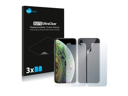 Apple iPhone Xs (Előlapi + Hátlapi) típusú telefonhoz 6db-os Savvies SU75 kijelzőfólia