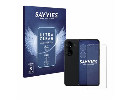ASUS ZenFone 10 (Előlapi + Kamera) típusú telefonhoz 6db-os Savvies SU75 kijelzőfólia