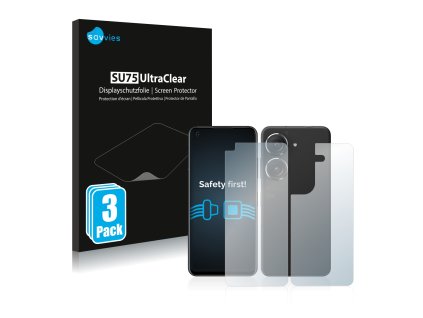 ASUS ZenFone 9 (Előlapi + Hátlapi) típusú telefonhoz 6db-os Savvies SU75 kijelzőfólia