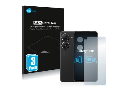 ASUS ZenFone 9 (Előlapi + Kamera) típusú telefonhoz 6db-os Savvies SU75 kijelzőfólia