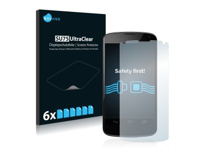 Google Nexus 4 típusú telefonhoz 6db-os Savvies SU75 kijelzőfólia