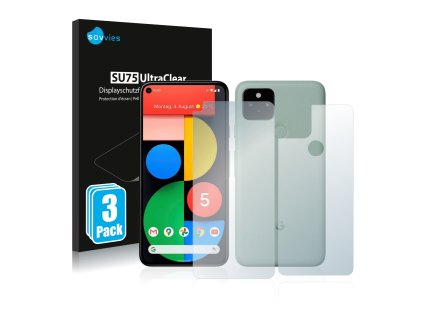 Google Pixel 5 (Előlapi + Hátlapi) típusú telefonhoz 6db-os Savvies SU75 kijelzőfólia