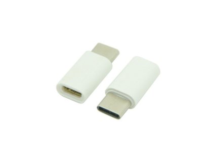 Micro USB (lány) - Type-C (fiú) átalakító adapter, fehér