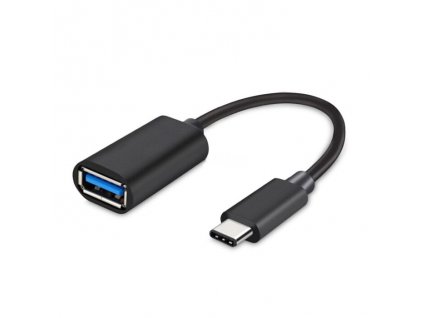 OTG kábel, Type-C (fiú) - USB (lány), fekete