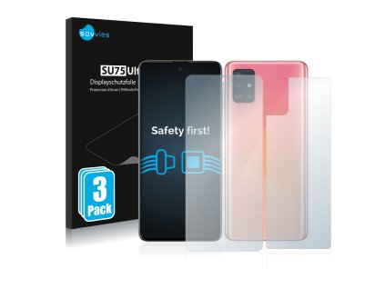 Samsung Galaxy A51 5G (Előlapi + Hátlapi) típusú telefonhoz 6db-os Savvies SU75 kijelzőfólia