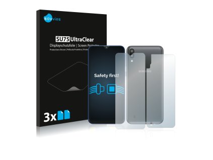 Samsung Galaxy M10 (Előlapi + Hátlapi) típusú telefonhoz 6db-os Savvies SU75 kijelzőfólia