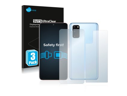 Samsung Galaxy S20 (Előlapi + Hátlapi) típusú telefonhoz 6db-os Savvies SU75 kijelzőfólia