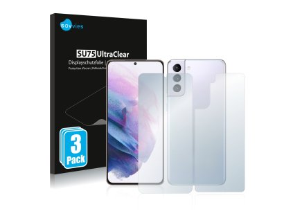 Samsung Galaxy S21 Plus 5G (Előlapi + Hátlapi) típusú telefonhoz 6db-os Savvies SU75 kijelzőfólia