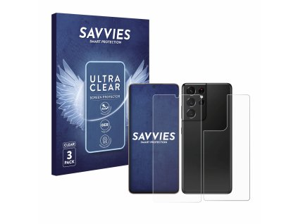Samsung Galaxy S21 Ultra 5G (Előlapi + Hátlapi) típusú telefonhoz 6db-os Savvies SU75 kijelzőfólia