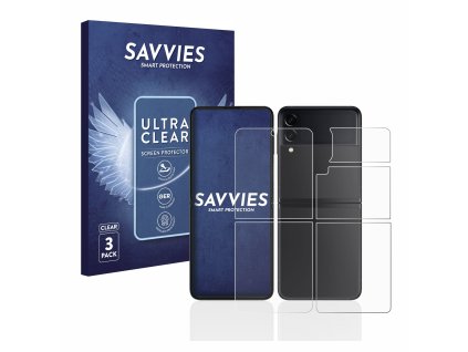 Samsung Galaxy Z Flip 3 5G (Előlapi + Hátlapi) típusú telefonhoz 6db-os Savvies SU75 kijelzőfólia